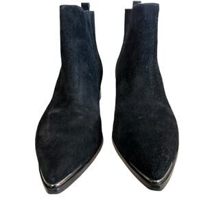 Marc Fisher MLYommi black suede‎ leather booties  pull on size 7